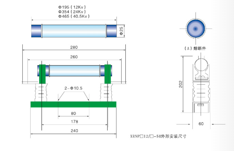 2024 Factory Price Sale High Voltage Fuse DIN Current Limiting Fuse XRNT 63A HRC Fuse IEC60282 12KV 24KV 36kv