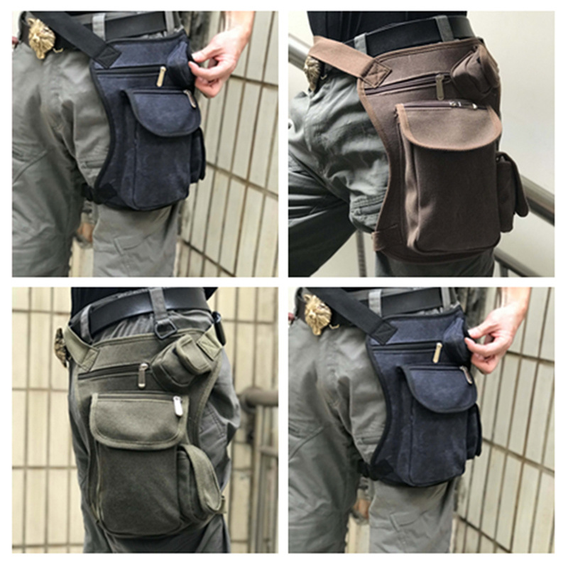 Hot Sale Factory Price Thigh Hip Outdoor multi-function Tool Pouch Thigh Bike Waist Bags Canvas Motorcycle Drop Leg Bag