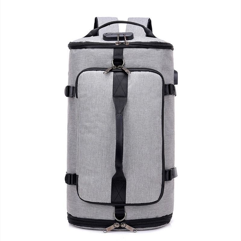 Multifunctional Large capacity Password c-lock Sports travel bag men's Nylon backpack with usb port Gym Bag Shoes Compartment