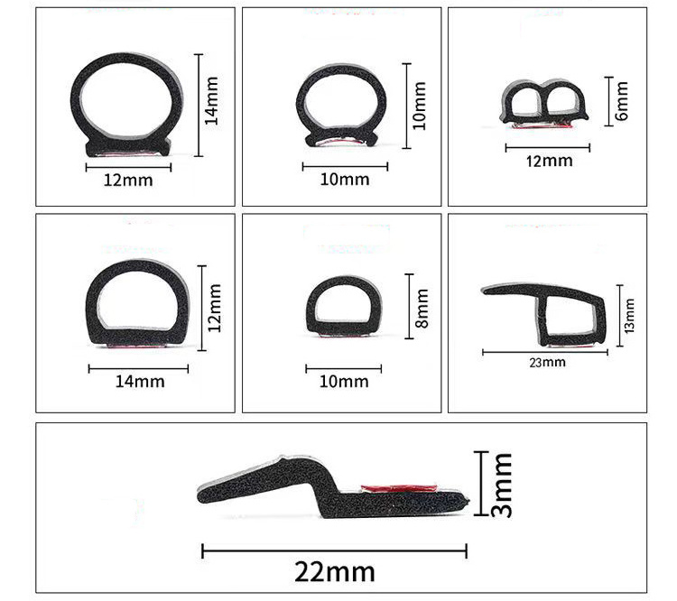 D-shape B-shape E-shape Z-shape 3m Self Adhesive Backed Weather Stripping Extrusion Epdm Foam Rubber Sealing Strip