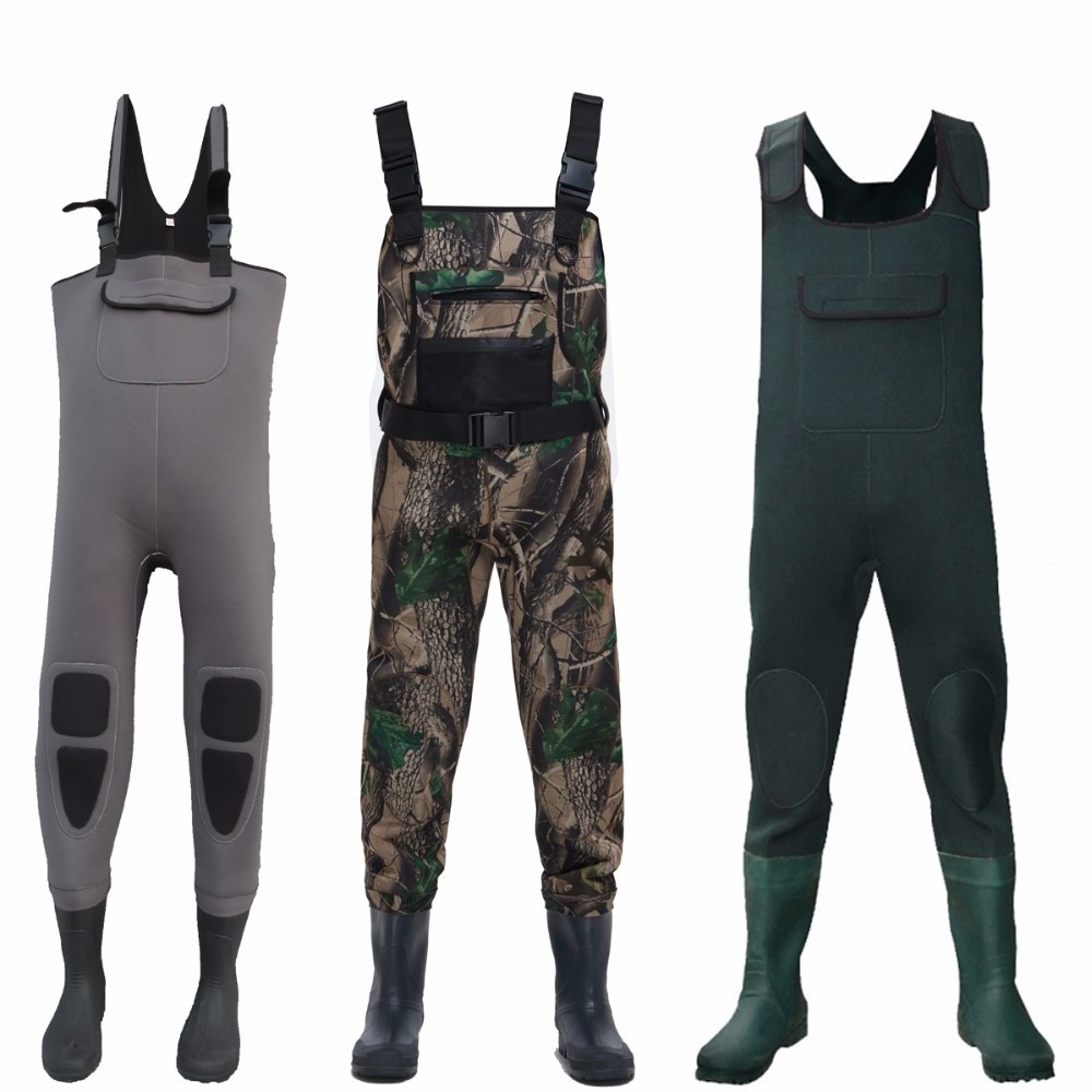 Manufacture high quality nylon breathable 4mm camo neoprene chest fishing wader