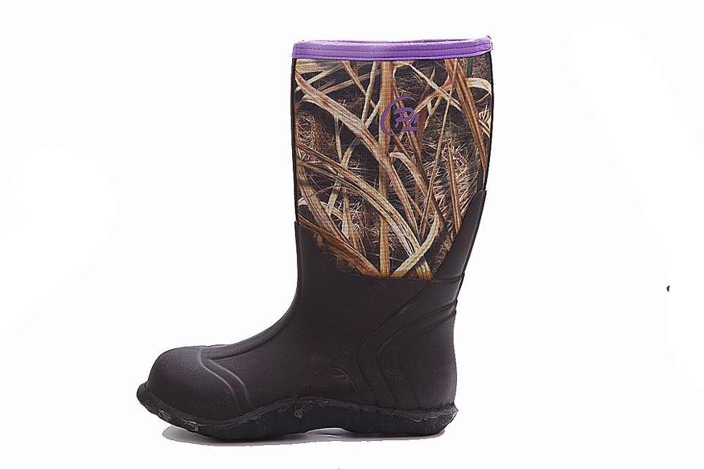 waterproof camo rubber neoprene garden fishing farm rain boots for men