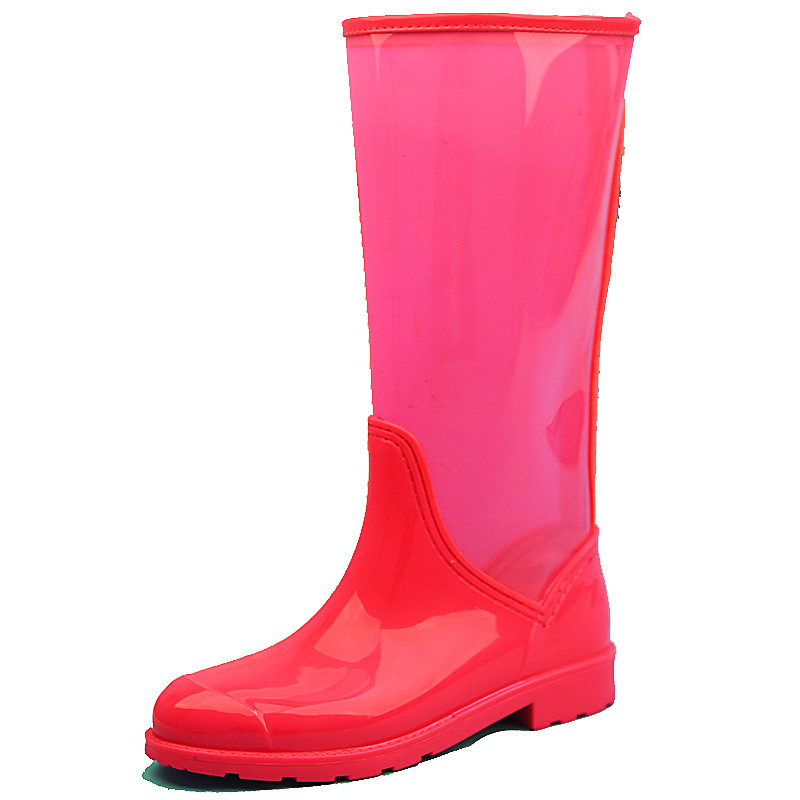 ladies waterproof shoes pvc cheap safety clear transparent fishing rain boots gum boots for women