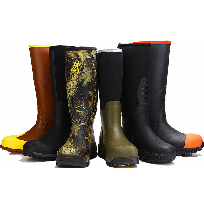 Fishing Hunting Boots Men's Black Snake Snakeproof Rain Rubber Knee High Neoprene for Men Waterproof EVA Adult Cotton Fabric