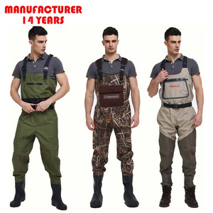 Manufacture high quality nylon breathable 4mm camo neoprene chest fishing wader