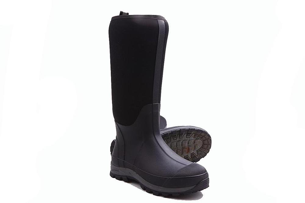 black knee high neoprene waterproof steel toe rain wellies wellington rubber fishing hunting garden farming boots for men