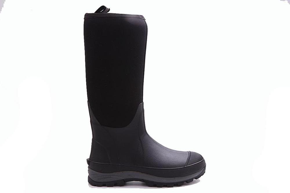 black knee high neoprene waterproof steel toe rain wellies wellington rubber fishing hunting garden farming boots for men