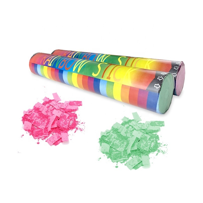 Single portable holi powder party popper gender reveal confetti and smoke cannons rainbow confetti cannon