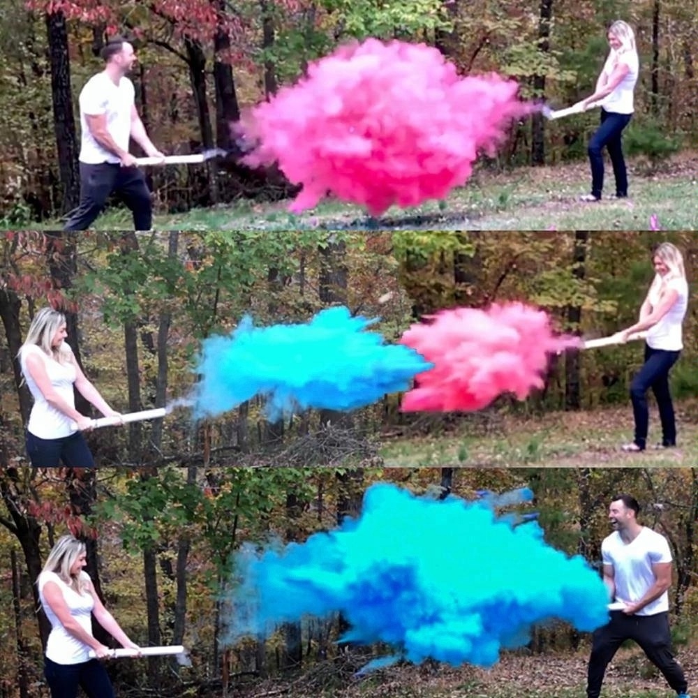 Baby gender reveal confetti cannon stick color smoke confetti cannon for sale