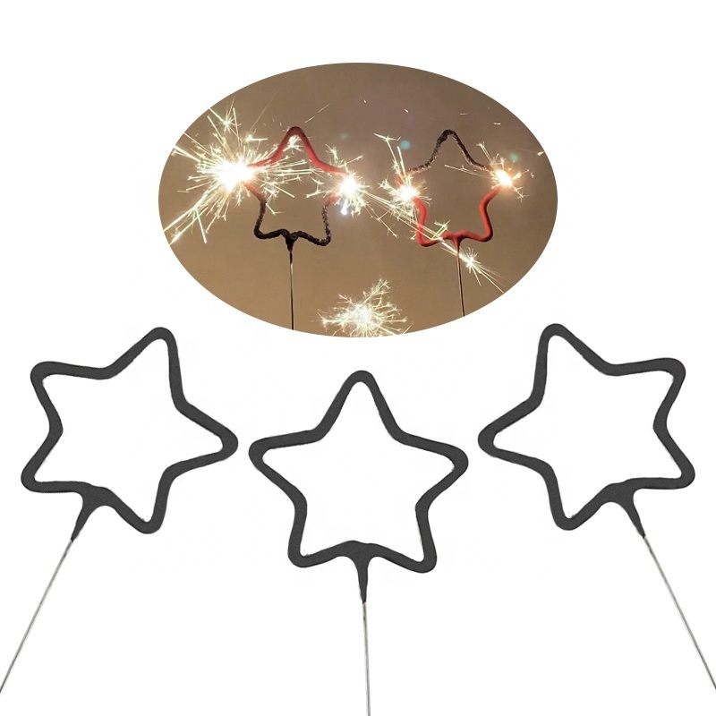 Wholesale Handheld 7 10 18 36 inch Gold Sparklers Fireworks Heart Star Number Shaped Birthday Indoor For Kids Cake Wedding Party