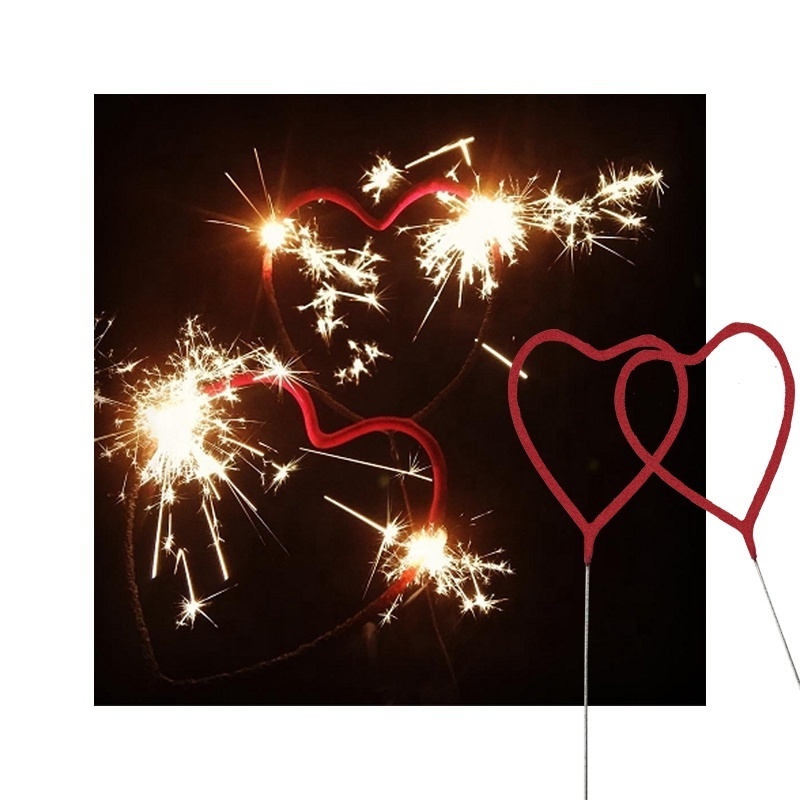 Wholesale Handheld 7 10 18 36 inch Gold Sparklers Fireworks Heart Star Number Shaped Birthday Indoor For Kids Cake Wedding Party