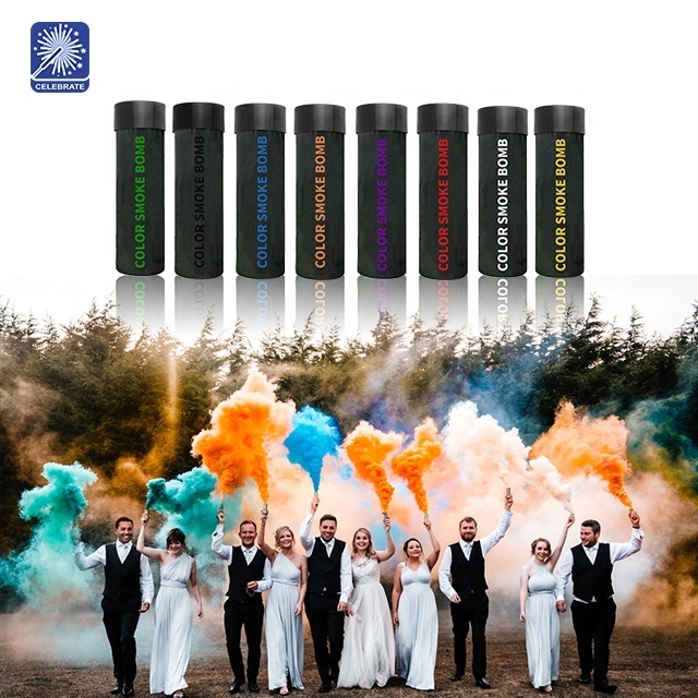 Professional Daytime Colored Smoke Bomb Fireworks Color Wire Pull Ring handheld Grenade Coloured Flare For Wedding Photography