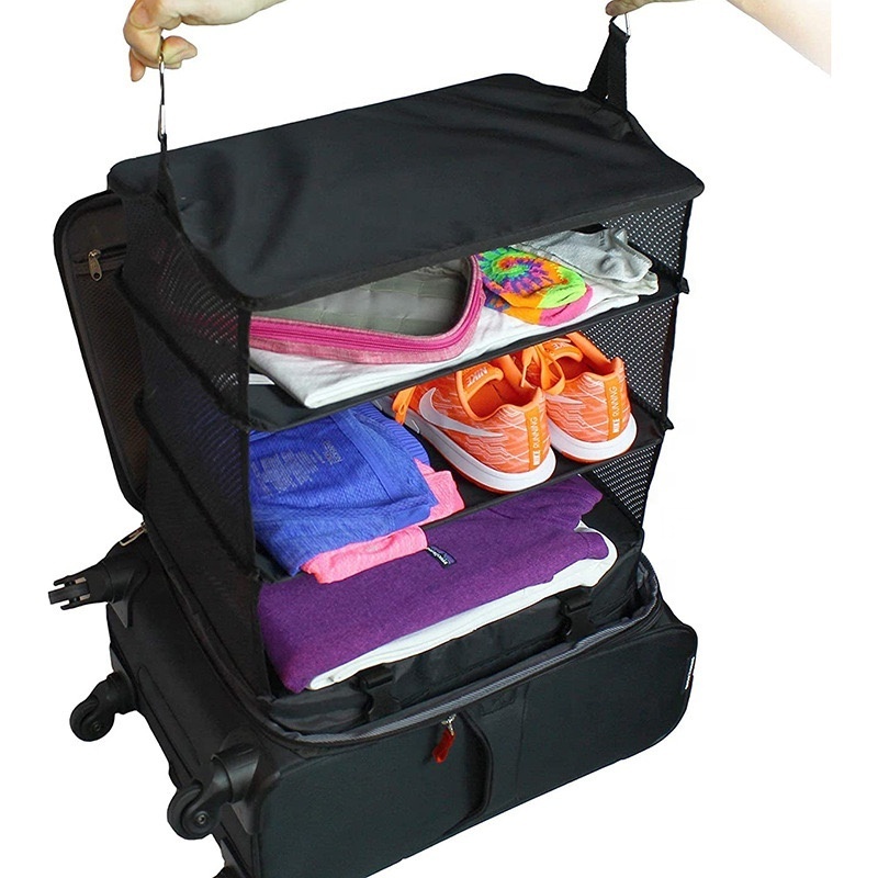 Large Capacity three-layer hanging oxford Cabinet storage bags Handbag Organizer Door Wall Sundry Shoe Bag with Hanger Pouch