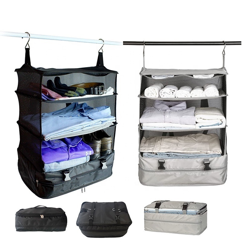 Large Capacity three-layer hanging oxford Cabinet storage bags Handbag Organizer Door Wall Sundry Shoe Bag with Hanger Pouch