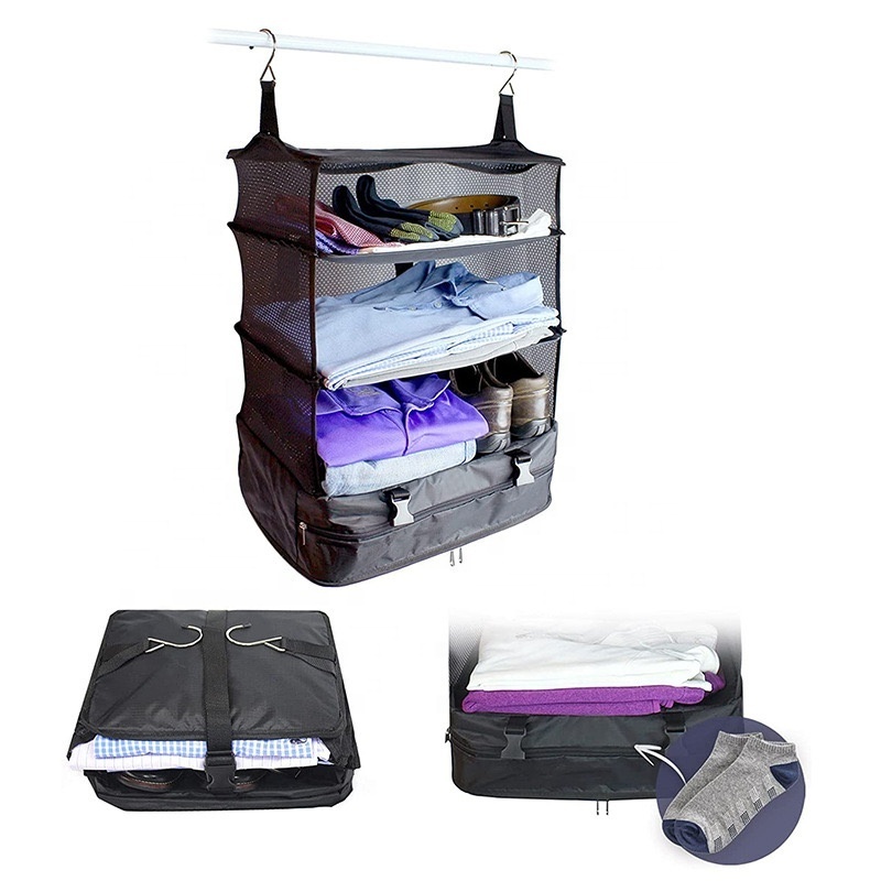 Large Capacity three-layer hanging oxford Cabinet storage bags Handbag Organizer Door Wall Sundry Shoe Bag with Hanger Pouch