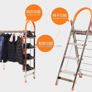 aluminum ladder with clothes drying rack