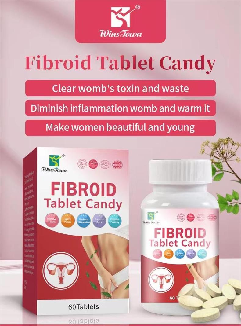 Hot Selling Chinese Herbal Detox Fibroid Candy Natural Warm Womb Cleaning Tea for Women Health Pills in Bottle Packaging