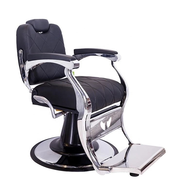 Black PU Leather Cover Rose Barber Chairs Gold Frame Hair Cut Salon Barber Shop Equipment Chairs