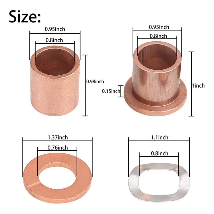 Golf Cart Upper Lower Spindle Bronze Bushing King Pin Bushing Fits Club Car DS 1981+ 8067, 7048, 1010150, 1016389