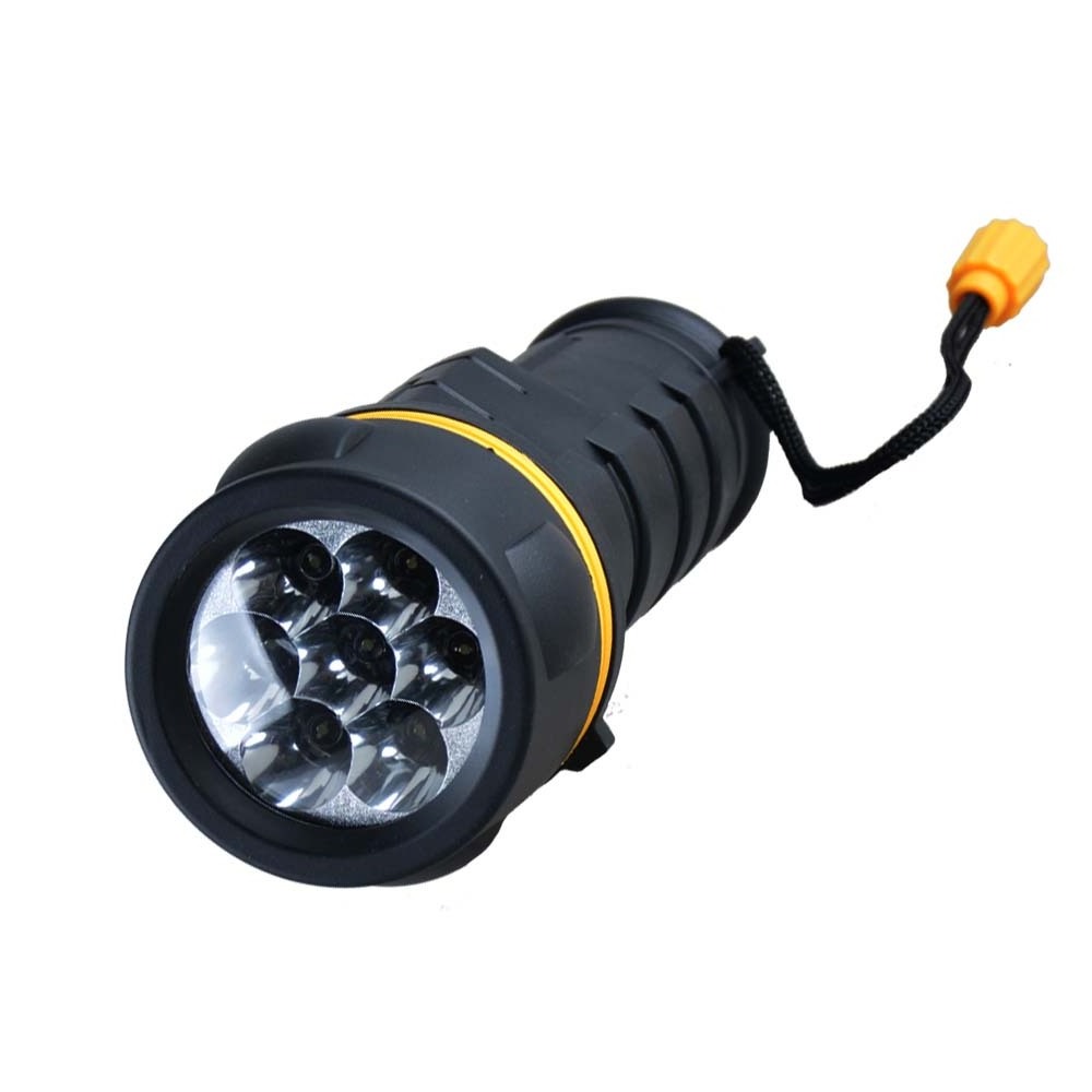 Portable waterproof D  battery rubber household lighting 7LED flashlight