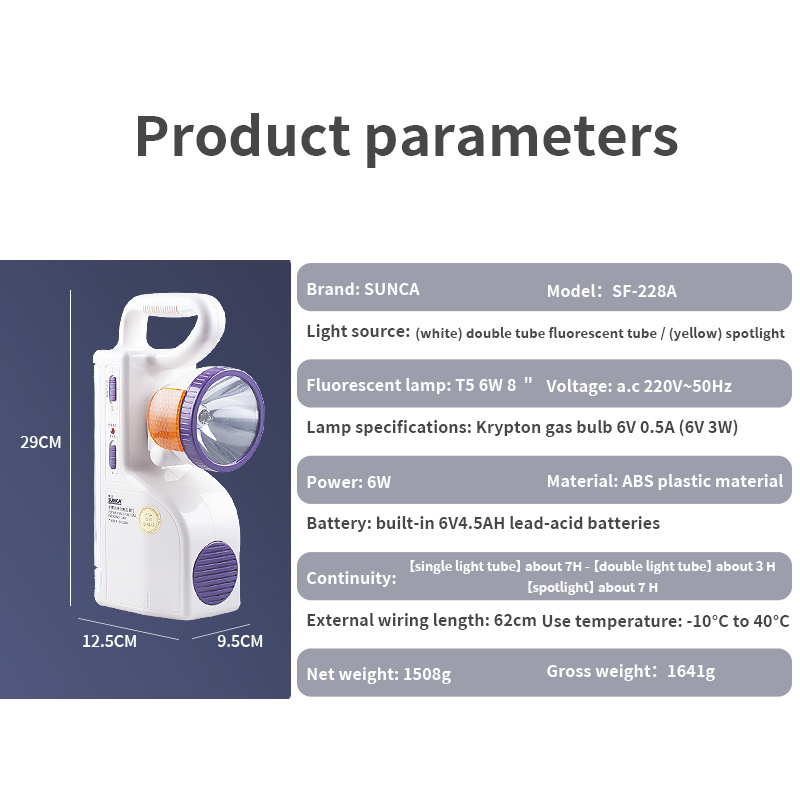 rechargeable indoor light, camping portable portable fluorescent emergency light