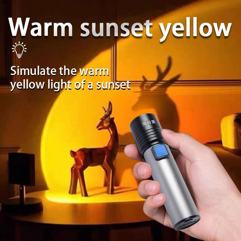 Ju Jingyang waterproof sunset light USB charging atmosphere night light photography lighting handheld flashlight decorative