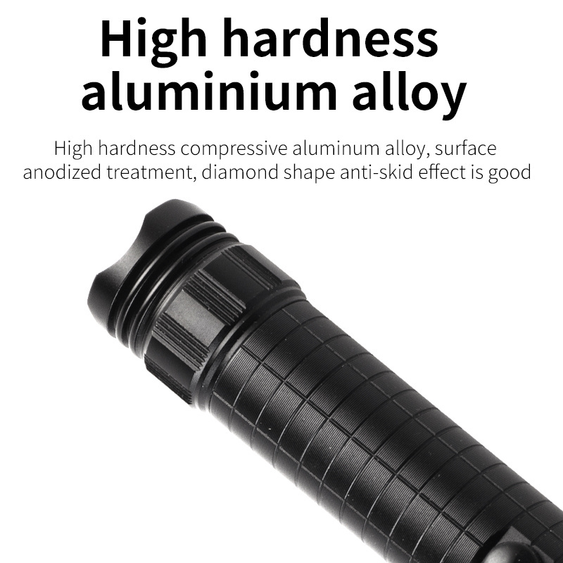 3W strong light outdoor emergency adjustable focus aluminum alloy LED rechargeable flashlight