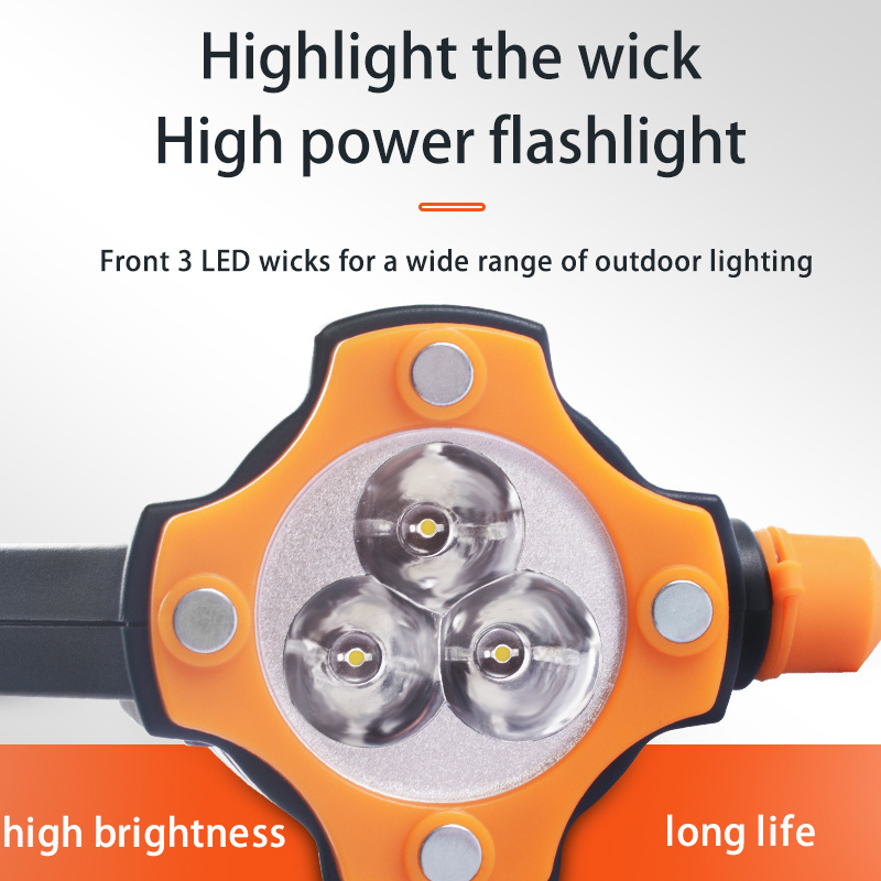 10W Strong Light LED Security Self-Defence Multi-Functional Rechargeable Hand Flashlight