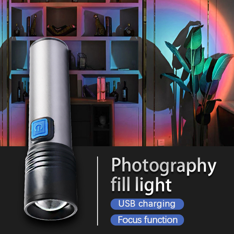 Ju Jingyang waterproof sunset light USB charging atmosphere night light photography lighting handheld flashlight decorative