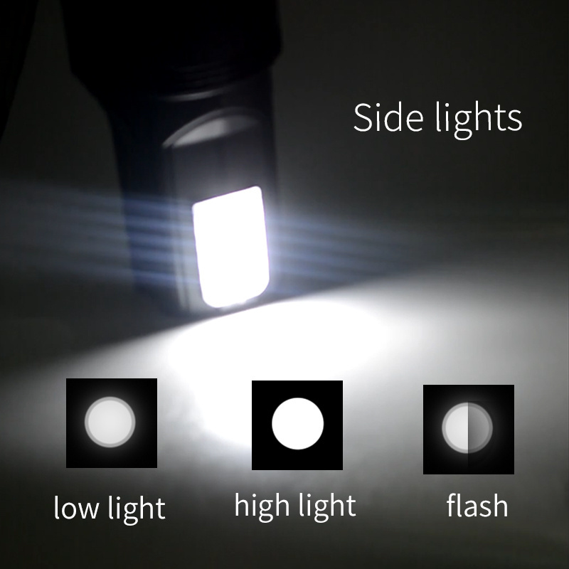 Portable LED spotlight handheld strong rechargeable dual light searchlight