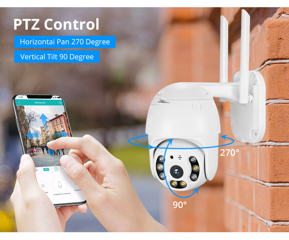 Network Video Surveillance 4X Optical Zoom AI IP Camera Wifi Outdoor Dome P2P Wireless Security CCTV 1080P PTZ Camera With 2MP