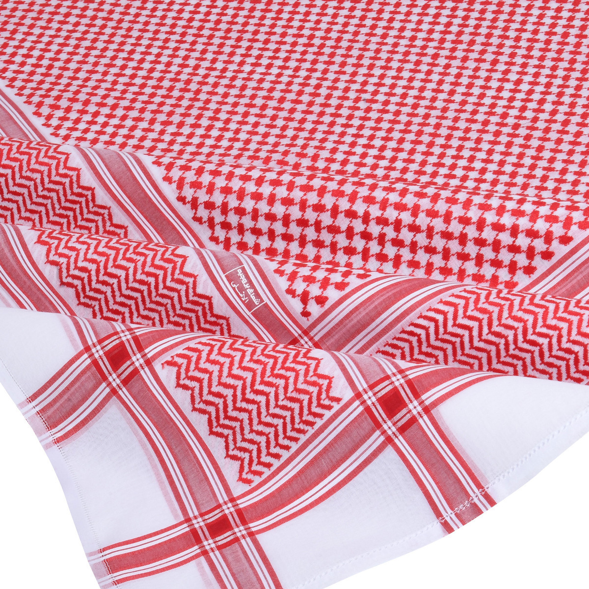 Cotton Arab Shemagh Keffiyeh For Men Customized White Red Yemen Kuwaitis Cotton Jacquard Square Scarf