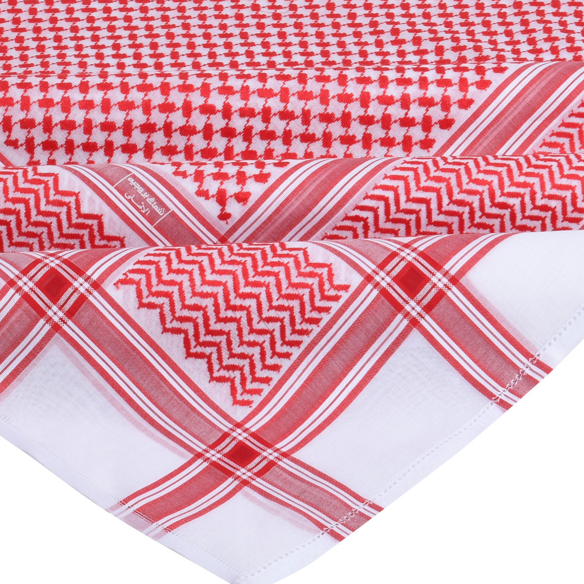 Cotton Arab Shemagh Keffiyeh For Men Customized White Red Yemen Kuwaitis Cotton Jacquard Square Scarf