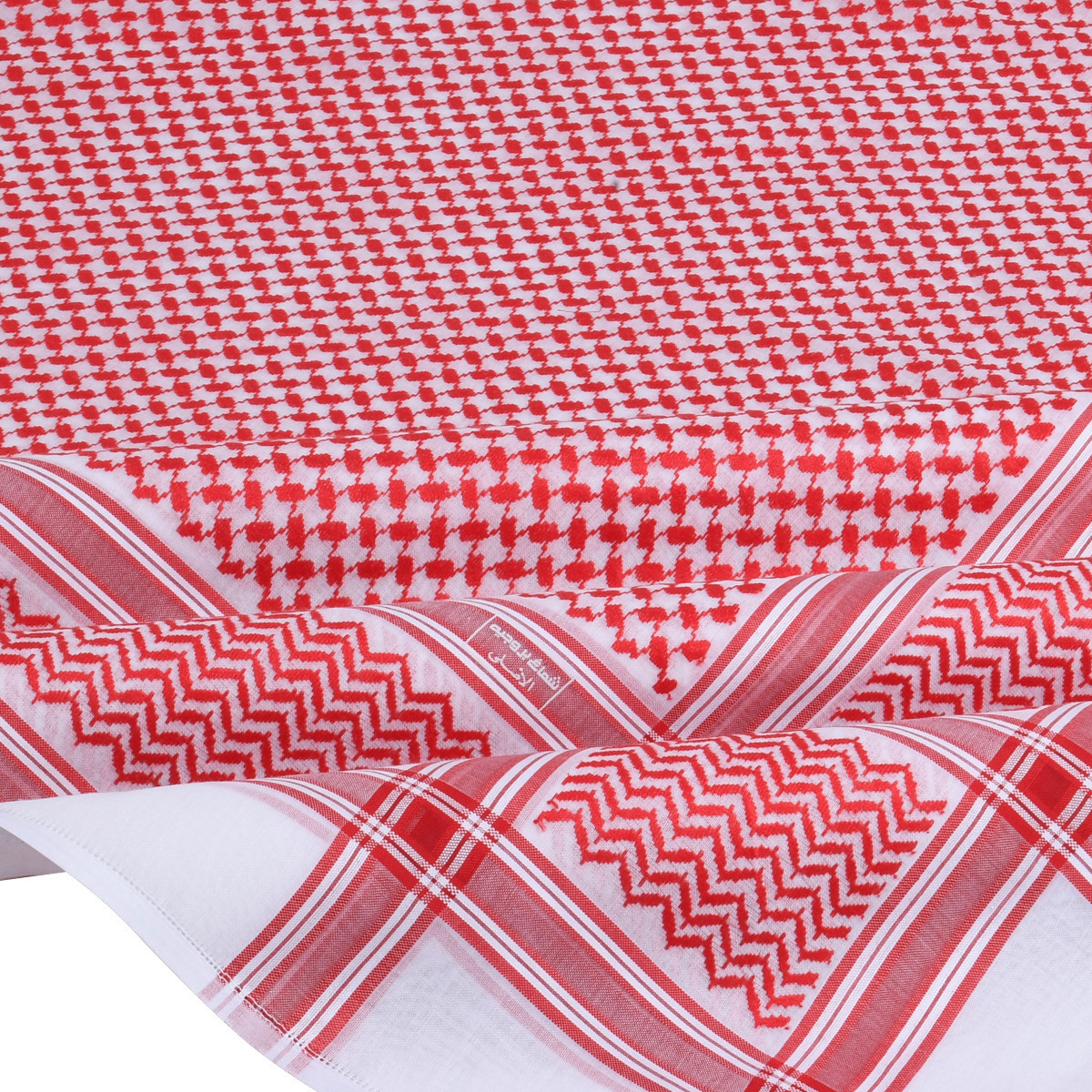 Cotton Arab Shemagh Keffiyeh For Men Customized White Red Yemen Kuwaitis Cotton Jacquard Square Scarf