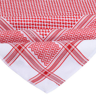 Cotton Arab Shemagh Keffiyeh For Men Customized White Red Yemen Kuwaitis Cotton Jacquard Square Scarf