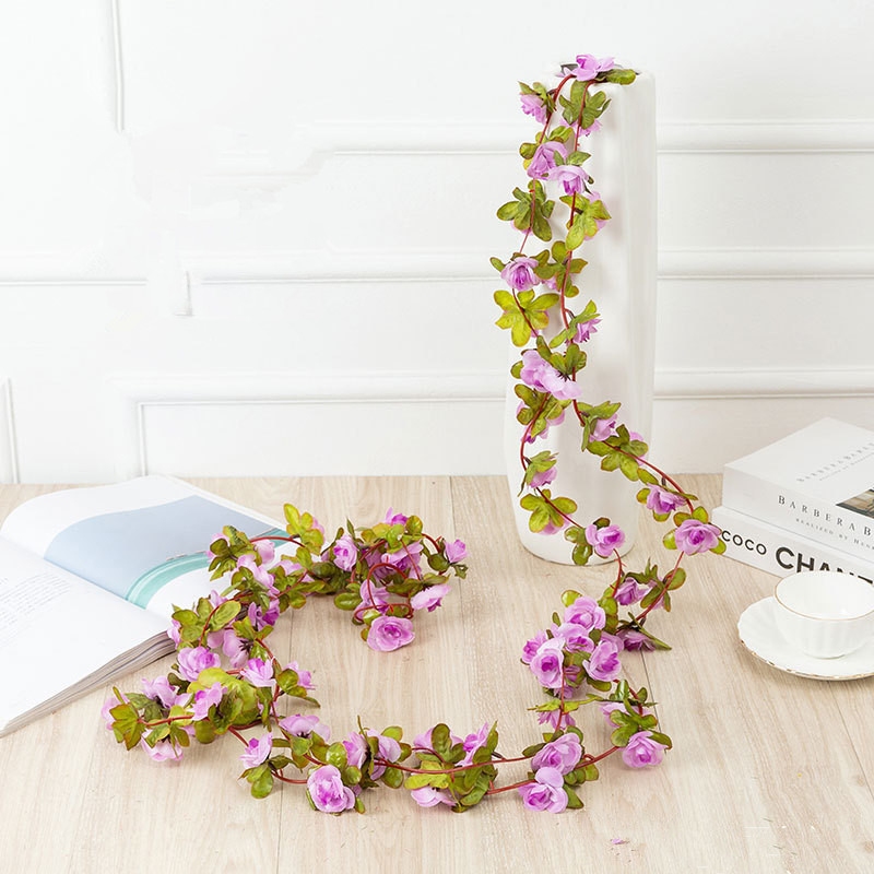 Artificial flower Garland  flower vine rose flower rattan wedding  floral wall home decoration