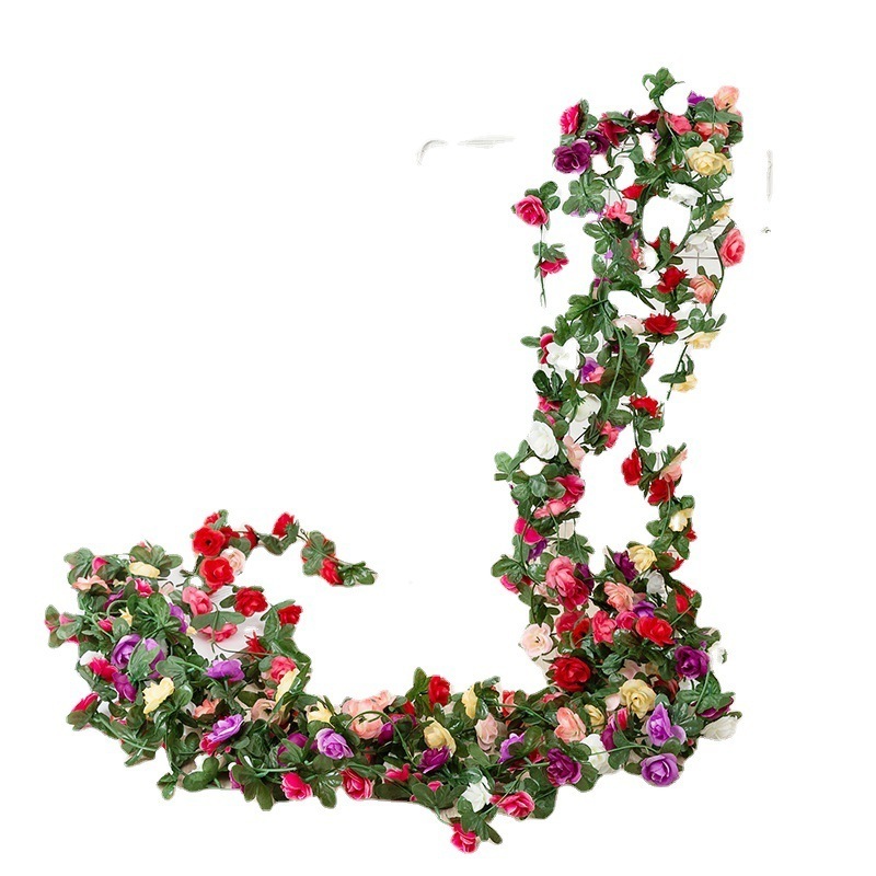 Artificial flower Garland  flower vine rose flower rattan wedding  floral wall home decoration