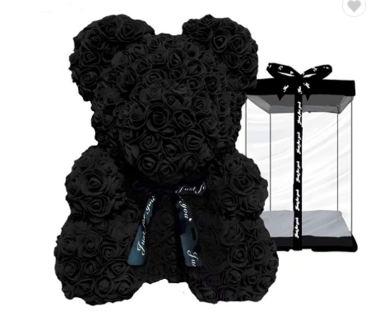 Handmade Craft Decorative PE Foam rose bear Graduation Gift With Gift box 40cm Teddy Roses Bear