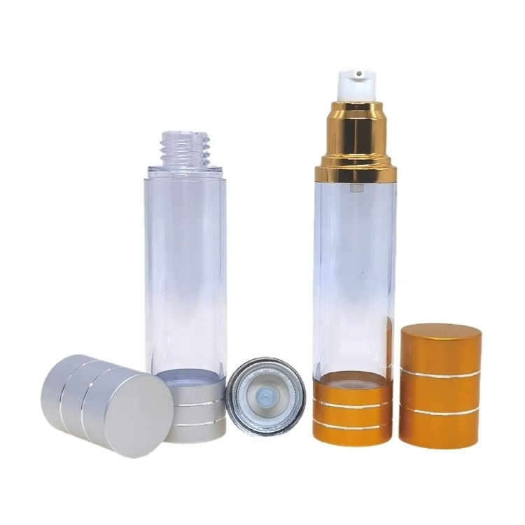 15ml 30ml 50ml 100ml 120ml Luxury Empty Cream Gold Silver Frosted Cosmetic Plastic Spray Lotion Airless Pump Bottle