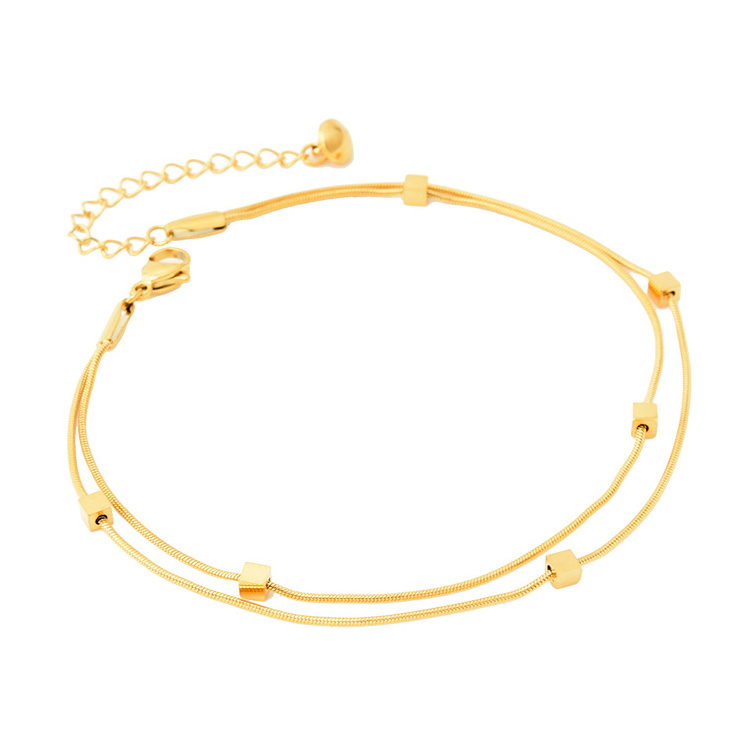 Dropshipping Fine Fashion Jewelry Anklets 18k Gold Plated Stainless Steel Ankle Chain Bracelet Ladies Anklets For Women