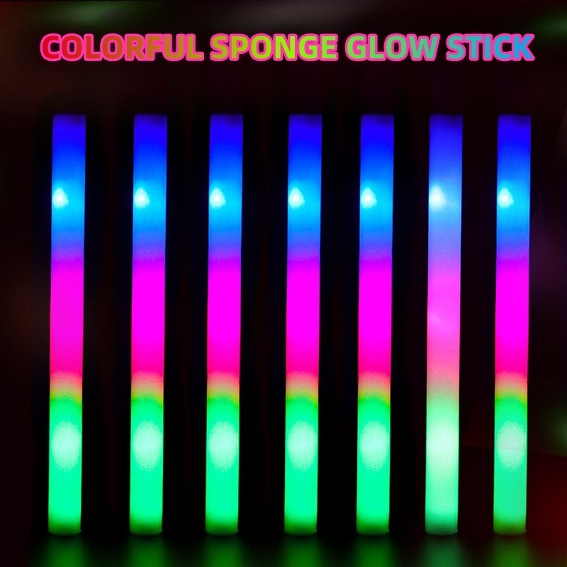 Glow LED Light Stick Props Luminous Sponge Cheer-up Aid Flash Stick LED Colorful Foam Glow Sticks