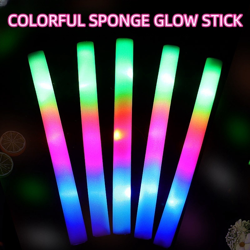 Glow LED Light Stick Props Luminous Sponge Cheer-up Aid Flash Stick LED Colorful Foam Glow Sticks