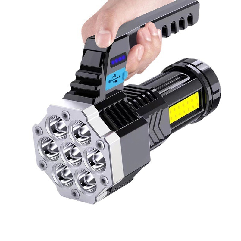 7 LED Flashlight USB Charging COB Side Light Patrol Portable Searchlight Outdoor Hand Light