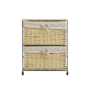 Wholesale corner iron shelf unit - 3 drawer basket rope bedroom storage with paper rope baskets