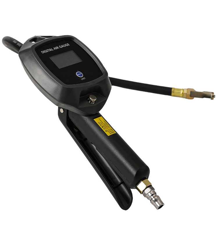 Digital Car High-precision Tire Pressure Gauge with Inflator Connector 4 Pressure Units 255 PSI Max Inflator Gun