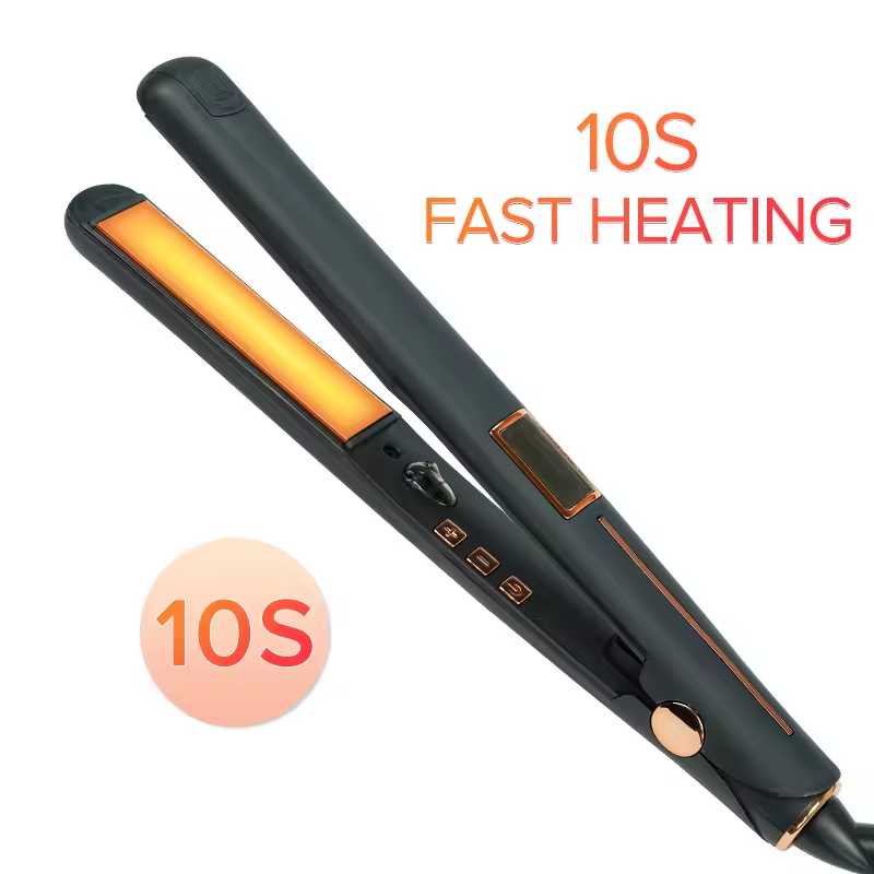 QXXZ High quality PTC Heat 450 degree Titanium Curling Salon Portable Hair Straightener With LED Digital Display Flat iron