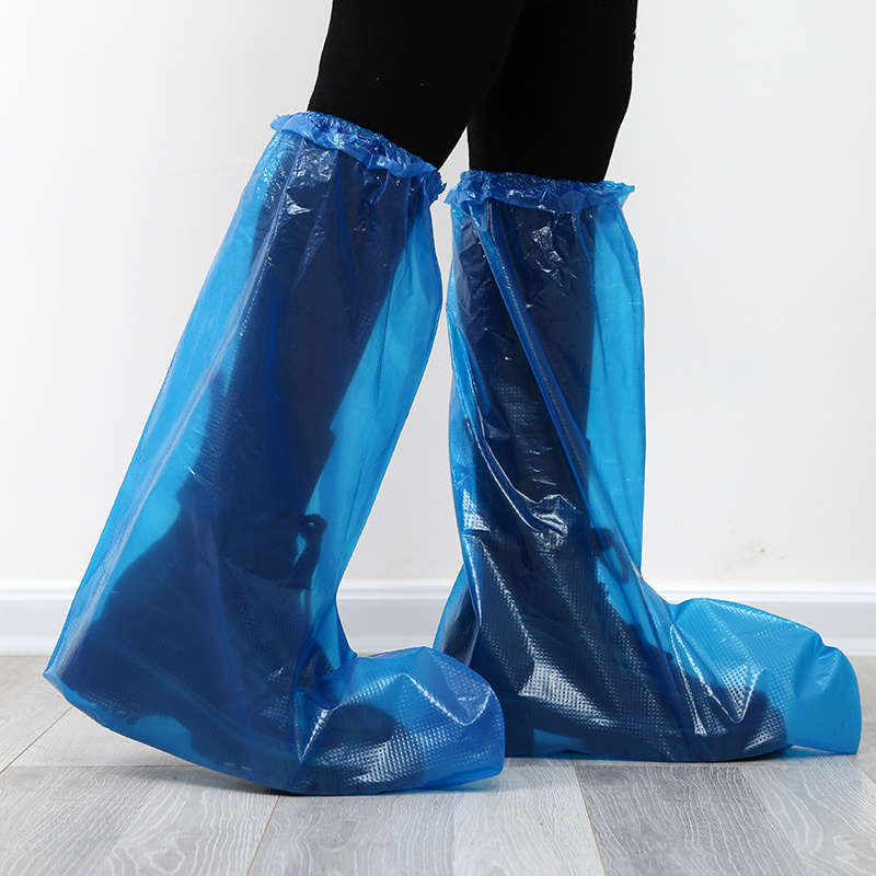 factory supplied outdoor travel home office Disposable long plastic shoe covers waterproof boot cover