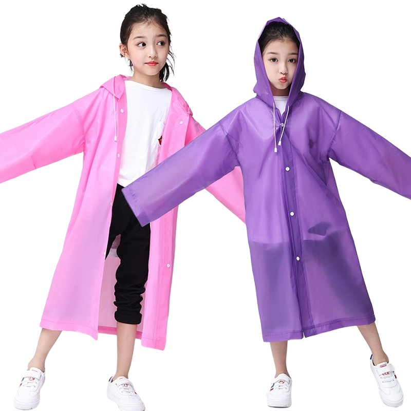 wholesale price different colors waterproof kid EVA raincoats for travel