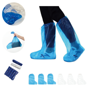 new type long Indoors Overshoes Foot plastic shoe covers disposable waterproof pe shoe covers