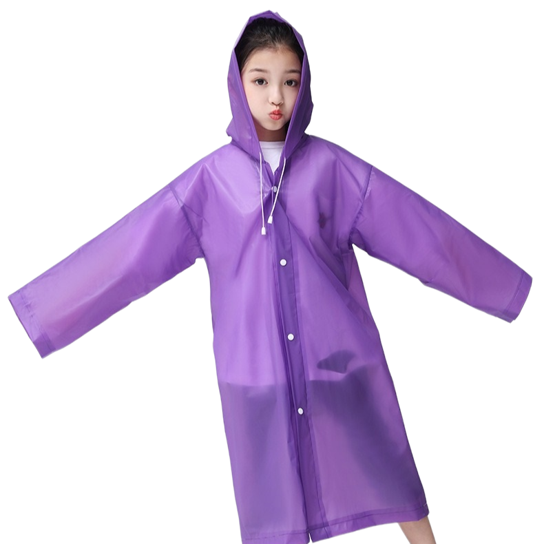 wholesale price different colors waterproof kid EVA raincoats for travel